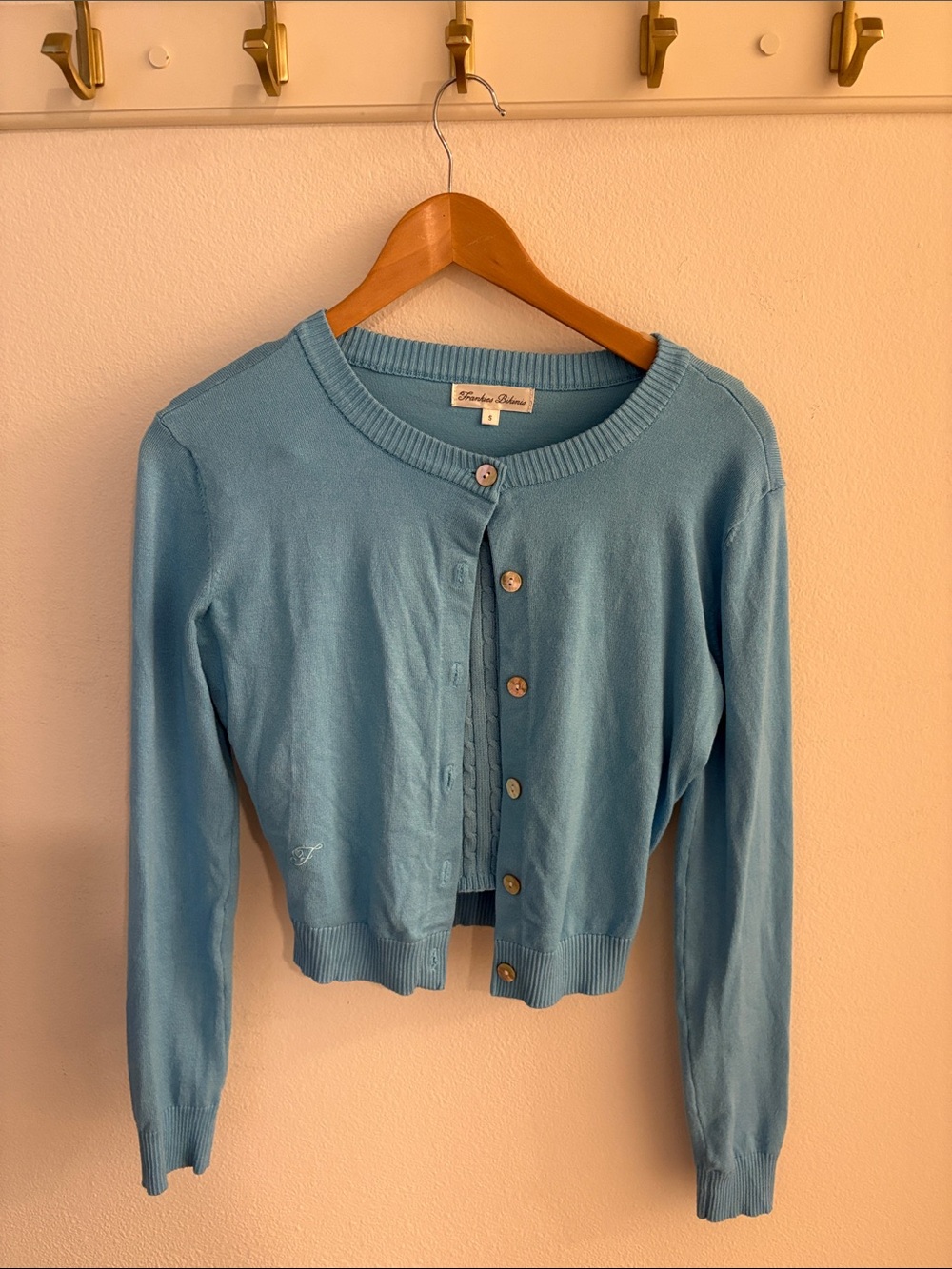 Frankie's Bikinis Sky Blue Cropped Cardigan